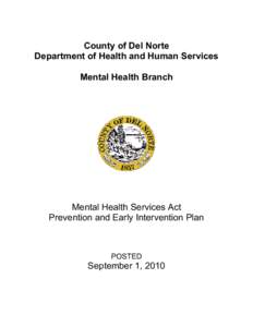 County of Del Norte   Department of Health and Human Services Mental Health Branch