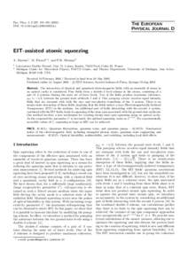 Eur. Phys. J. D 27, 193–[removed]DOI: [removed]epjd/e2003[removed]y THE EUROPEAN PHYSICAL JOURNAL D