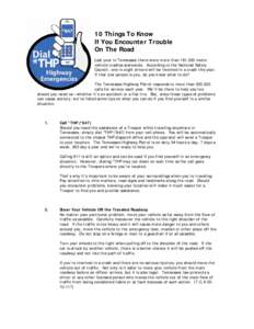 Microsoft Word - 10 Things To Know If You Encounter Trouble on the Road.doc