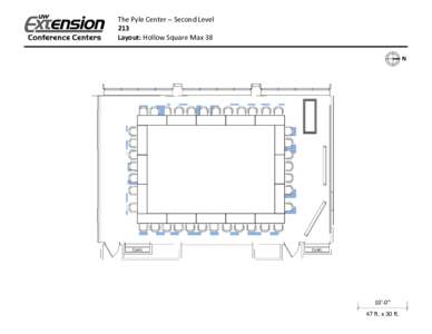 The Pyle Center – Second Level 213 Layout: Hollow Square Max 38 N  Coats