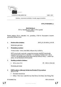 [removed]EUROPOS PARLAMENTAS Aplinkos, visuomenės sveikatos ir maisto saugos komitetas  ENVI_PV(2014)0414_1