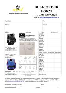 www.ascotequestrian.com.au  BULK ORDER FORM[removed]