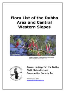 Flora List of the Dubbo Area and Central Western Slopes Harlequin Mistletoe Lysiana exocarpi subsp. tenuis Drilliwarrina State Conservation Area