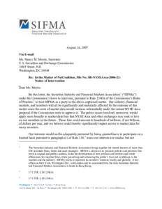 August 16, 2007 Via E-mail Ms. Nancy M. Morris, Secretary U.S. Securities and Exchange Commission 100 F Street, N.E. Washington, DC 20549