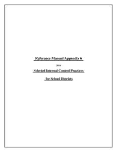 Reference Manual Appendix[removed]Selected Internal Control Practices for School Districts