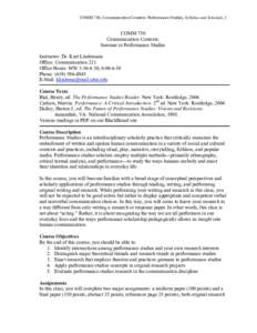 Microsoft Word - COMM 750 Spring 2008 Performance Studies.doc