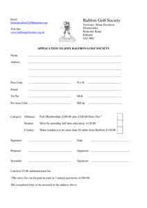 Email [removed] Balfron Golf Society Secretary: Brian Davidson Drumcondra