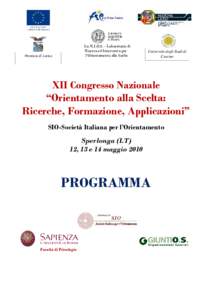 Ultimo aggiornamento Programma Congresso OR Sperlonga 2010