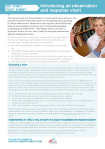 EE1 ORC1 FA C T S H E E T Introducing an observation and response chart