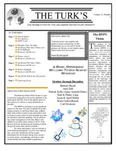 THE TURK’S  Volume 11, Number 4  The Newsletter Of The Delaware Native Plant Society