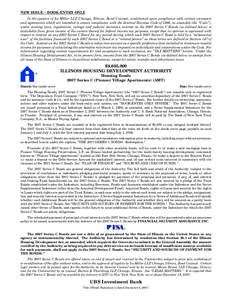 NEW ISSUE – BOOK-ENTRY ONLY In the opinion of Ice Miller LLP, Chicago, Illinois, Bond Counsel, conditioned upon compliance with certain covenants and agreements which are intended to ensure compliance with the Internal