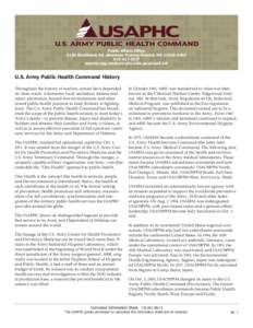 Health / Texas / Fort Sam Houston / One Health / Veterinary physician / Veterinary Corps / Fort McPherson / United States Army Medical Command / Medicine / United States Army Center for Health Promotion and Preventive Medicine