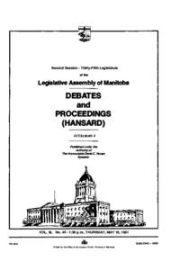Second Session - Thirty-Fifth Legislatu re of the Legislative Assembly of Manitoba  DEBATES