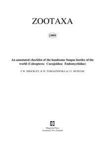 Zootaxa, An annotated checklist of the handsome fungus beetles of the world ...