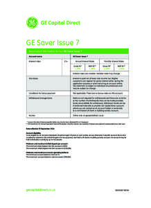 GE Capital Direct  GE Saver Issue 7 Key product information for our GE Saver Issue 7 Account name Interest rates