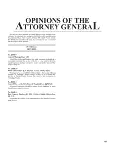 OPINIONS OF THE ATTORNEY GENERAL The full text of an informal or formal opinion of the Attorney General may be obtained by writing to the Office of Legal Records, Department of Law, State Capitol, Albany, NY[removed]Pleas