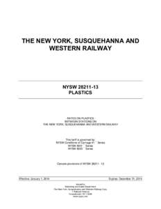 THE NEW YORK, SUSQUEHANNA AND WESTERN RAILWAY NYSW[removed]PLASTICS