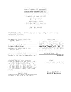 CERTIFICATION OF ENROLLMENT SUBSTITUTE SENATE BILL 5401 Chapter 26, Laws ofpartial veto) 58th Legislature 2003 1st Special Session