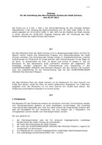 4.11  Satzung für die Verleihung des Max-Pechstein-Preises der Stadt Zwickau vom