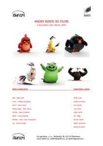 ANGRY BIRDS VO FILME V slovenskom znení /Slovak credits MAIN CHARACTERS  ADDITIONAL VOICES