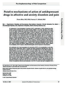 Putative mechanisms of action of antidepressant drugs in affective and anxiety disorders and pain