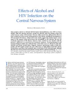 Effects of Alcohol and HIV Infection on the Central Nervous System