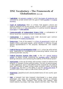 1/2  DNL Vocabulary - The Framework of Globalization [CA v1.0] •