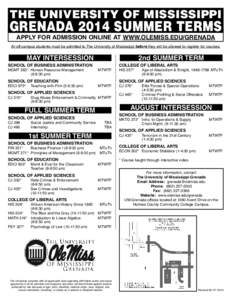 University of Mississippi / Mississippi / Fee / Pricing