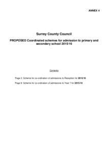 ANNEX 4  Surrey County Council PROPOSED Coordinated schemes for admission to primary and secondary school[removed]
