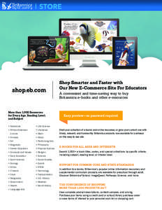 shop.eb.com  More than 1,000 Resources for Every Age, Reading Level, and Subject • Adventure