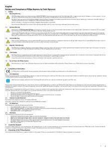 English Safety and Compliance PCEye Explore by Tobii Dynavox 1 Safety