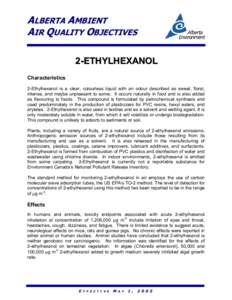 Petrochemical / Polyvinyl chloride / Air quality / Chemistry / Alcohols / 2-Ethylhexanol