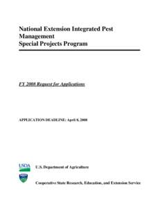 [Doc] FY 2008 RFA - National Extension Integrated Pest Management Special Projects Program