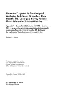 Computer Programs for Obtaining and Analyzing Daily Mean Streamflow Data from the U.S. Geological Survey National Water Information System Web Site