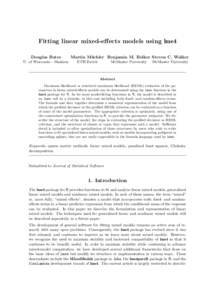 Fitting Linear Mixed-Effects Models using lme4