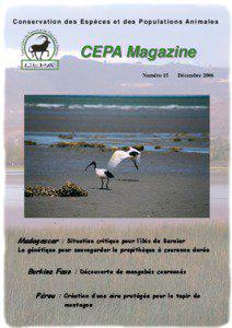 C o n s e r v a t i o n d e s E s p è c e s e t d e s P o p u l a t i o n s An i m a l e s  CEPA Magazine