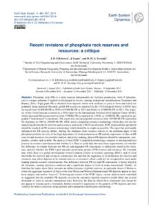 Mineral resource classification / Peak phosphorus / Depletion / Ore / Phosphate / Business / Economics / Mining industry of Russia / Economic geology / Chemistry / Mineral economics