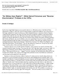 Social inequality / Education policy / Racism / Affirmative action / African-American Civil Rights Movement / Detroit Police Department / Detroit / Employment discrimination / Racial segregation / Ethics / Discrimination / Politics