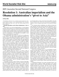 World Socialist Web Site  wsws.org SEP (Australia) Second National Congress