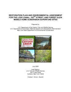 DRAFT RESTORATION PLAN AND ENVIRONMENTAL ASSESSMENT FOR THE LOVE CANAL, 102ND STREET, AND FOREST GLEN SUPERFUND SITES