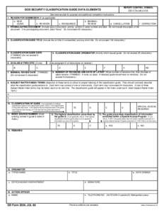 REPORT CONTROL SYMBOL  DOD SECURITY CLASSIFICATION GUIDE DATA ELEMENTS DD-C3I(AR)1418