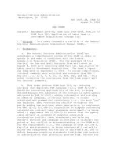 Law / United States administrative law / Code of Federal Regulations / Federal Acquisition Regulation / Government procurement / Business / Government procurement in the United States / Office of Federal Contract Compliance Programs / Cost Accounting Standards / Contract law / Small Business Administration / Government