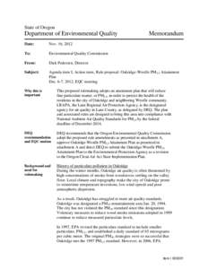 Clean Air Act / Oakridge /  Vancouver / National Ambient Air Quality Standards / Non-attainment area / Environment / United States / Air pollution in the United States / Environment of the United States / Air pollution