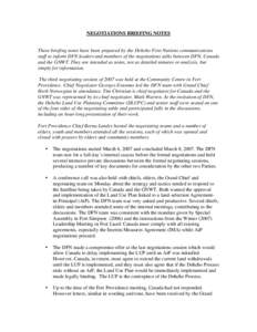 Dehcho First Nations / Fort Simpson / Negotiation / Georges Erasmus / Fort Liard / Northwest Territories / Dehcho Region / Nahanni National Park Reserve