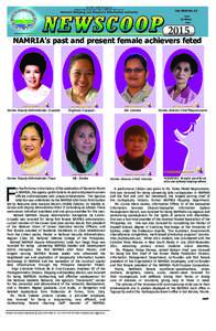 Vol. XXVII NoMarchNAMRIA’s past and present female achievers feted