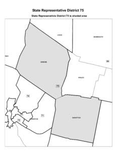 State Representative District 75 State Represenativie District 75 is shaded area LEEDS  MONMOUTH