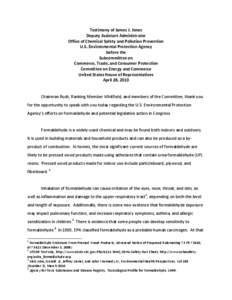 Formaldehyde / Occupational safety and health / Toxic Substances Control Act / Urea-formaldehyde / United States Environmental Protection Agency / Volatile organic compound / Medium-density fibreboard / Agency for Toxic Substances and Disease Registry / Pollution / Chemistry / Aldehydes