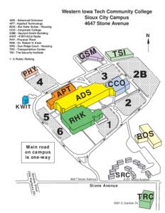 ADS - Advanced Sciences APT - Applied Technology BOS - Bur Oaks Suites - Housing CCO - Corporate College GSM - Gaylord Smith Building KWIT - KWIT-KOJI Radio