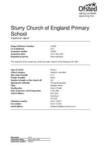 Sturry Church of England Primary School Inspection report