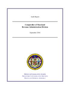 Comptroller of Maryland - Revenue Administration Division